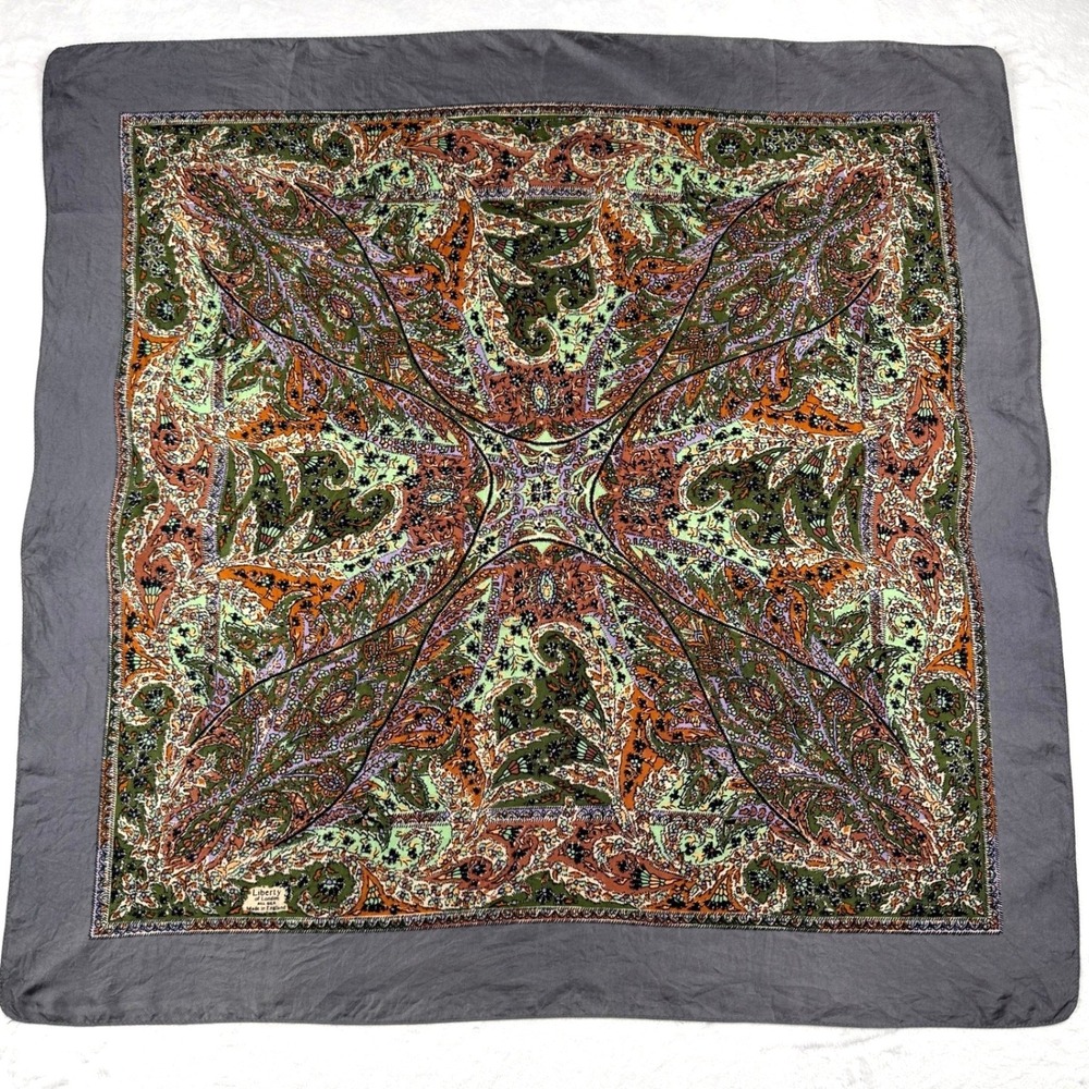 Vintage Liberty Of London Silk Scarf Paisley 27"x26" Made In England